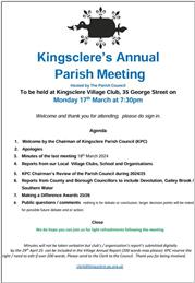 Kingsclere Annual Parish Meeting Agenda